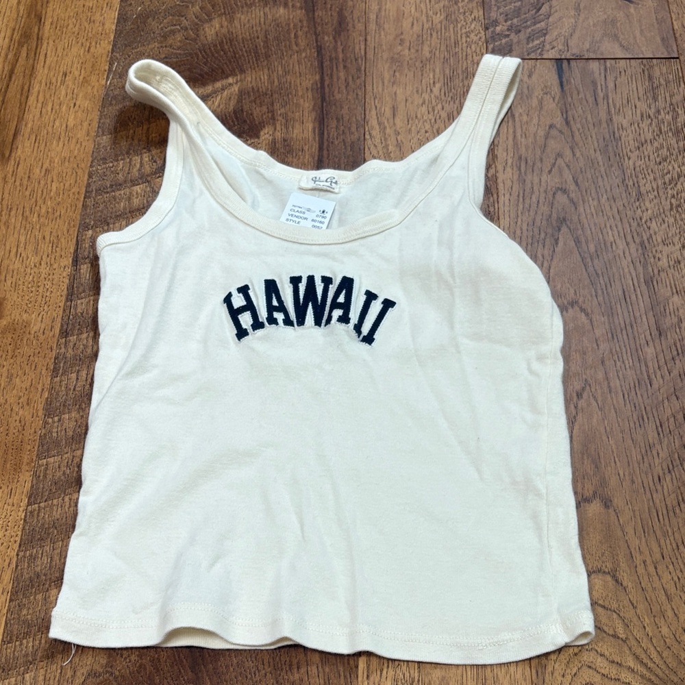 NWT John Galt Brandy Melville Woman’s Cream Hawaii Tank One Size